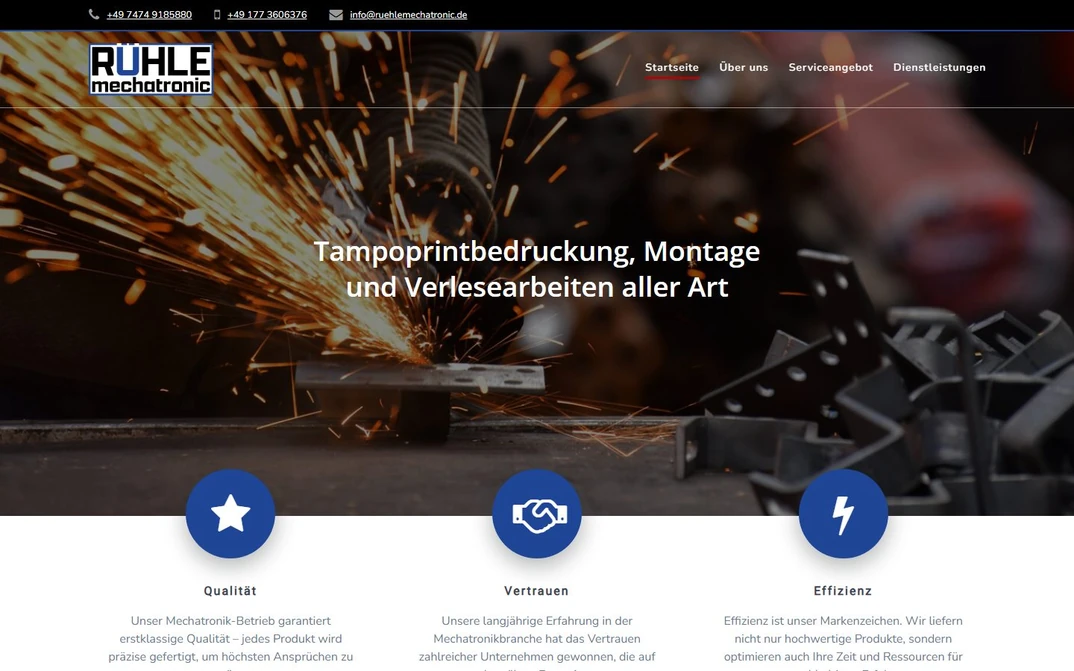 Website Rühle Mechatronic